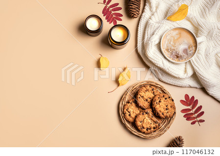 Cosy autumn coffee and cookies Cosy autumn coffee and cookies 117046132
