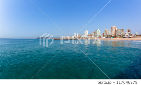 Durban Beachfront Blue Ocean Scenic Landscape Durban Beachfront Blue Ocean Scenic Landscape 117046279