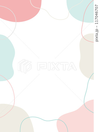 シェイプ　抽象的な形　フレーム　可愛いピンクと水色	 117046707