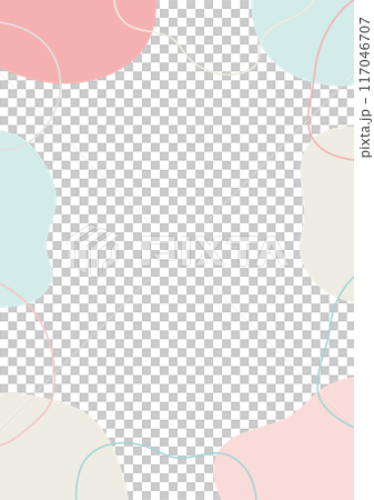 シェイプ　抽象的な形　フレーム　可愛いピンクと水色	 117046707