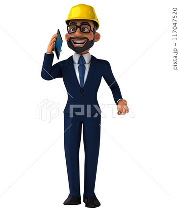 Fun 3D cartoon indian architect illustration 117047520