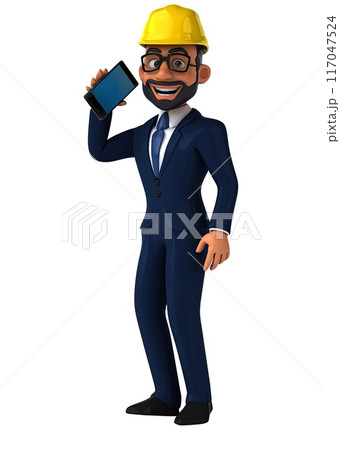 Fun 3D cartoon indian architect illustration 117047524