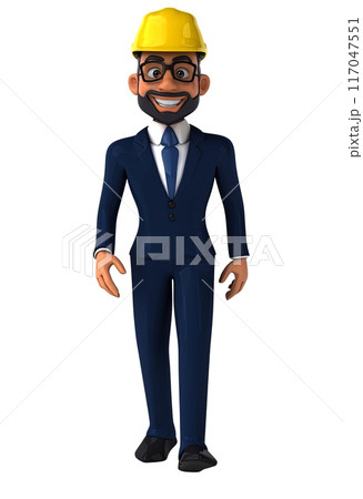 Fun 3D cartoon indian architect illustration 117047551