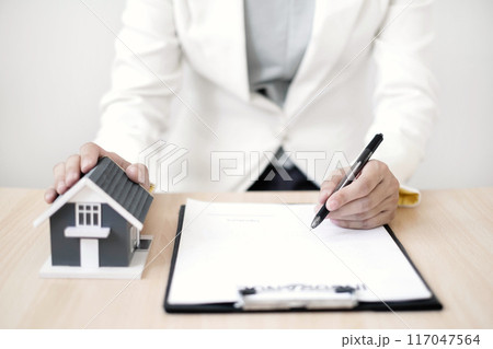 Real estate concept Home insurance, loans and home rentals Real estate concept Home insurance, loans and home rentals 117047564