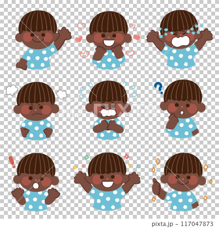 Children with various facial expressions 117047873