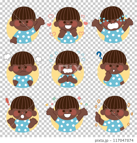 Children with various facial expressions 117047874