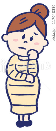 ワンピースを着たかわいい妊婦さん ワンピースを着たかわいい妊婦さん 117048350