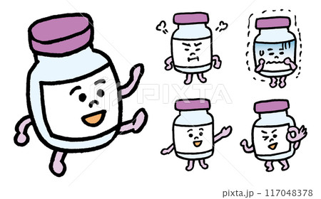 医療などで使えるかわいいワクチンのキャラ素材 医療などで使えるかわいいワクチンのキャラ素材 117048378