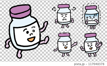医療などで使えるかわいいワクチンのキャラ素材 医療などで使えるかわいいワクチンのキャラ素材 117048378