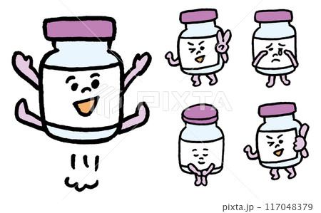 医療などで使えるかわいいワクチンのキャラ素材 医療などで使えるかわいいワクチンのキャラ素材 117048379