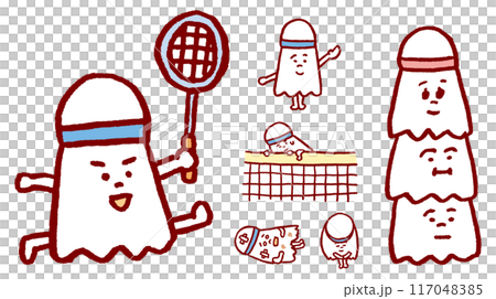 Cute badminton shuttlecock character material 117048385