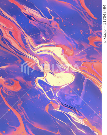 カラフルな絵の具の流れる背景 AI画像 カラフルな絵の具の流れる背景 AI画像 117048494