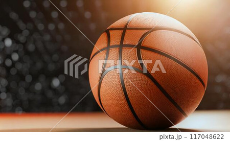 Basketball ball on the dark background with copy space for text,sport and health care concept 117048622