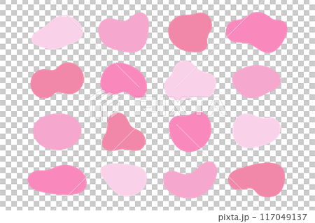 Set of simple fluid shapes in pink 117049137