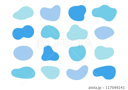 シンプルな流体シェイプのセット 青 シンプルな流体シェイプのセット 青 117049141