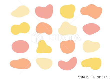 シンプルな流体シェイプのセット オレンジ シンプルな流体シェイプのセット オレンジ 117049146