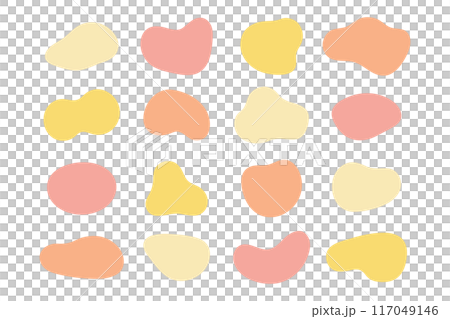 シンプルな流体シェイプのセット オレンジ シンプルな流体シェイプのセット オレンジ 117049146