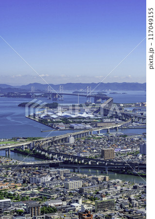 瀬戸大橋　青ノ山山頂展望台　香川県宇多津町 117049155