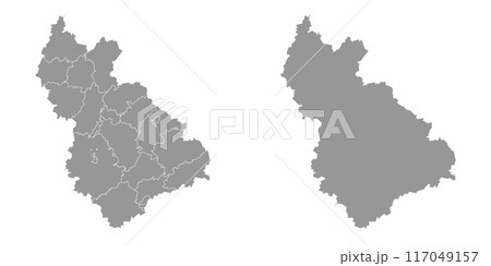 Vladimir Oblast map, administrative division of Russia. Vector illustration. 117049157