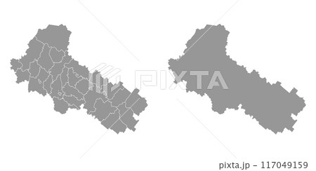 Vologda Oblast map, administrative division of Russia. Vector illustration. Vologda Oblast map, administrative division of Russia. Vector illustration. 117049159