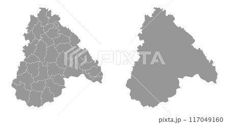 Voronezh Oblast map, administrative division of Russia. Vector illustration. 117049160
