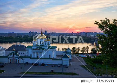 Evening view of Annunciation Monastery, Nizhny Novgorod, Russia 117049544