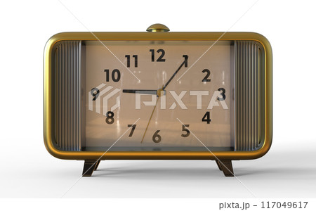 Abstract vintage table clock in 50s style Abstract vintage table clock in 50s style 117049617