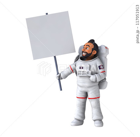 Fun 3D cartoon illustration of an asian astronaut Fun 3D cartoon illustration of an asian astronaut 117051913