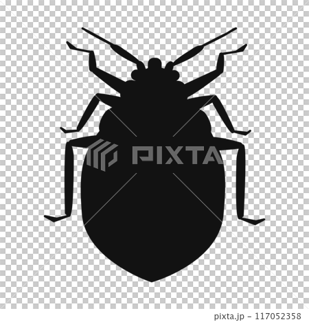 黑色臭蟲剪影的插圖 117052358