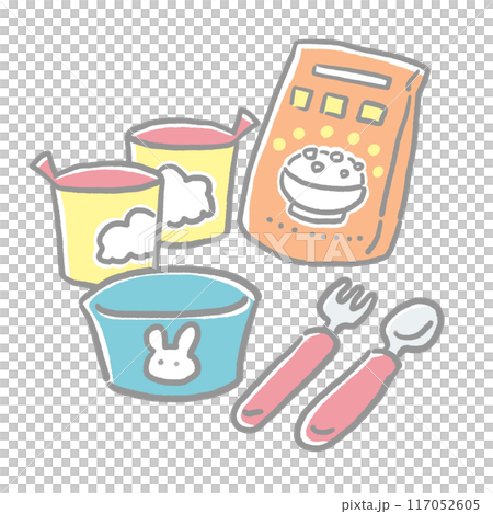 插畫嬰兒嬰兒嬰兒食品 插畫嬰兒嬰兒嬰兒食品 117052605