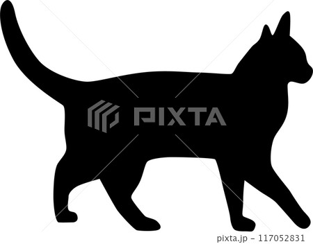 可愛い猫のシルエット 117052831