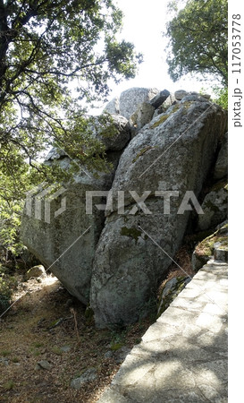 A glimpse of the giant rocks shaped by the wind present in the Gallura area of Sardinia. 117053778