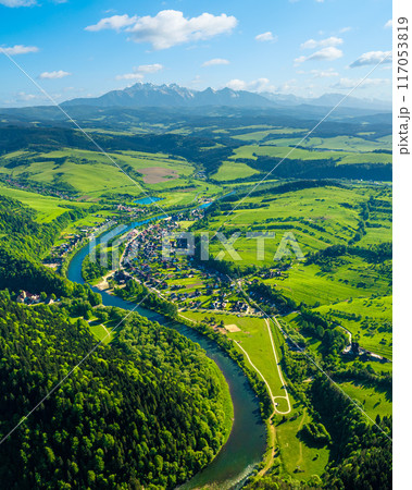 Mountain landscape in the Pieniny National Park at the foot of the Tatra Mountains 117053819