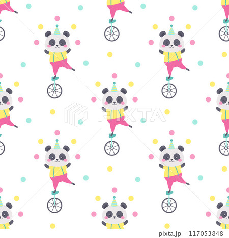circus seamless pattern with adorable animals circus seamless pattern with adorable animals 117053848