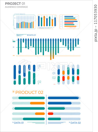 Design business elements charts in color. Finance Charts. 117053930