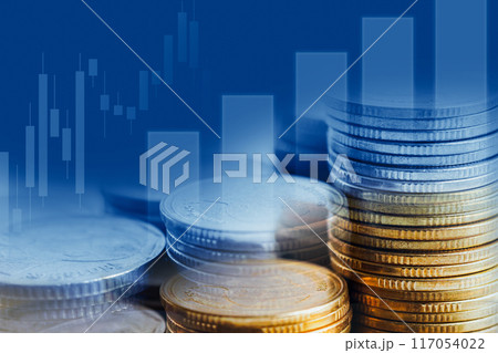 Stock market finance business, economy trend graph digital technology. Stock market finance business, economy trend graph digital technology. 117054022