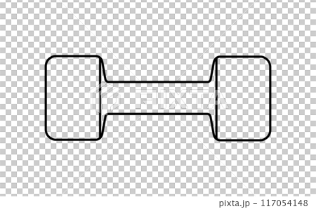 ダンベルの線画アイコン ダンベルの線画アイコン 117054148