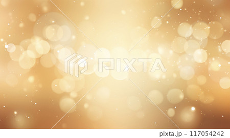 beige holiday background with Christmas transparent spots glare and shine glitter. New year design 117054242