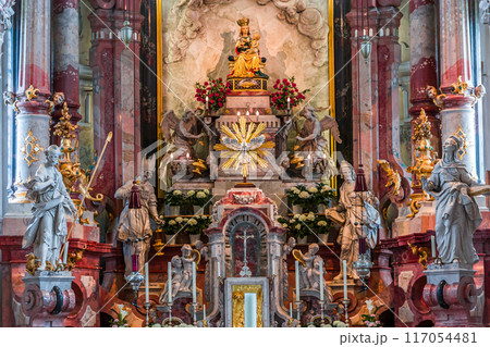 interiors of  Birnau basilica, bavaria, germany 117054481