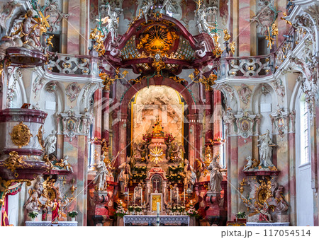 interiors of  Birnau basilica, bavaria, germany 117054514