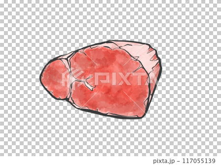 牛肉片手寫畫筆繪畫風格插畫 117055139