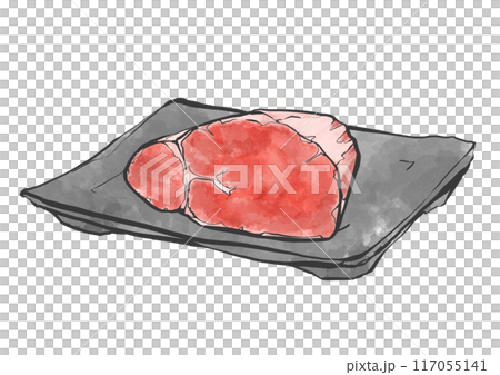 Hand-drawn illustration of beef tenderloin 117055141
