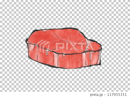 牛肉夏多布里昂的手寫畫筆繪畫風格插圖 牛肉夏多布里昂的手寫畫筆繪畫風格插圖 117055151