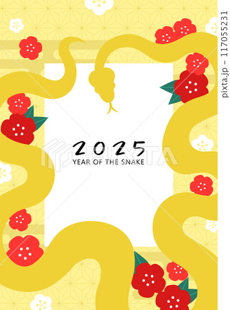 Chinese new year of the snake 2025 vector frame template 117055231
