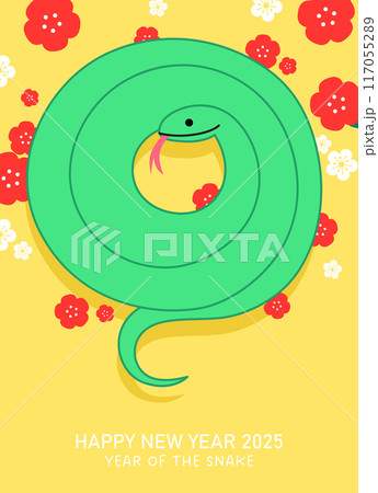 Happy chinese new year of the snake vector card illustration 117055289
