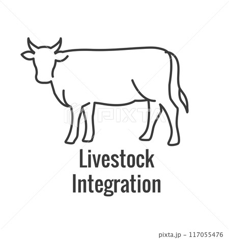 Sustainable Farming Icon Set showing Maximize Soil Coverage and Integrate Livestock-Examples for Regenerative Agriculture Icon 117055476