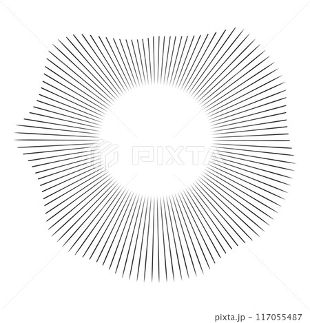 Radial sound wave concentric audio rhythm line dynamic set. Radial signal or vibration elements. Depicting audio music Radial sound wave concentric audio rhythm line dynamic set. Radial signal or vibration elements. Depicting audio music 117055487