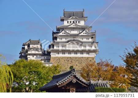 秋空に映える姫路城 117055731