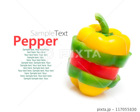 chopped bell peppers isolated 117055830