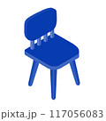 シンプルな青い椅子 シンプルな青い椅子 117056083